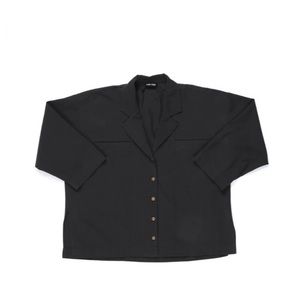 Ilana Kohn Mapes Shirt Black Cotton Button Down Size XS